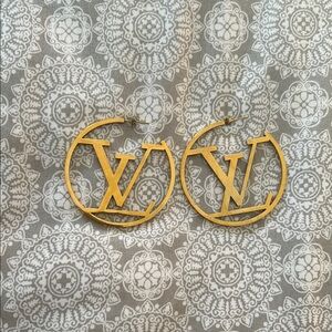 Gold Louis Vuitton Hoop Earrings